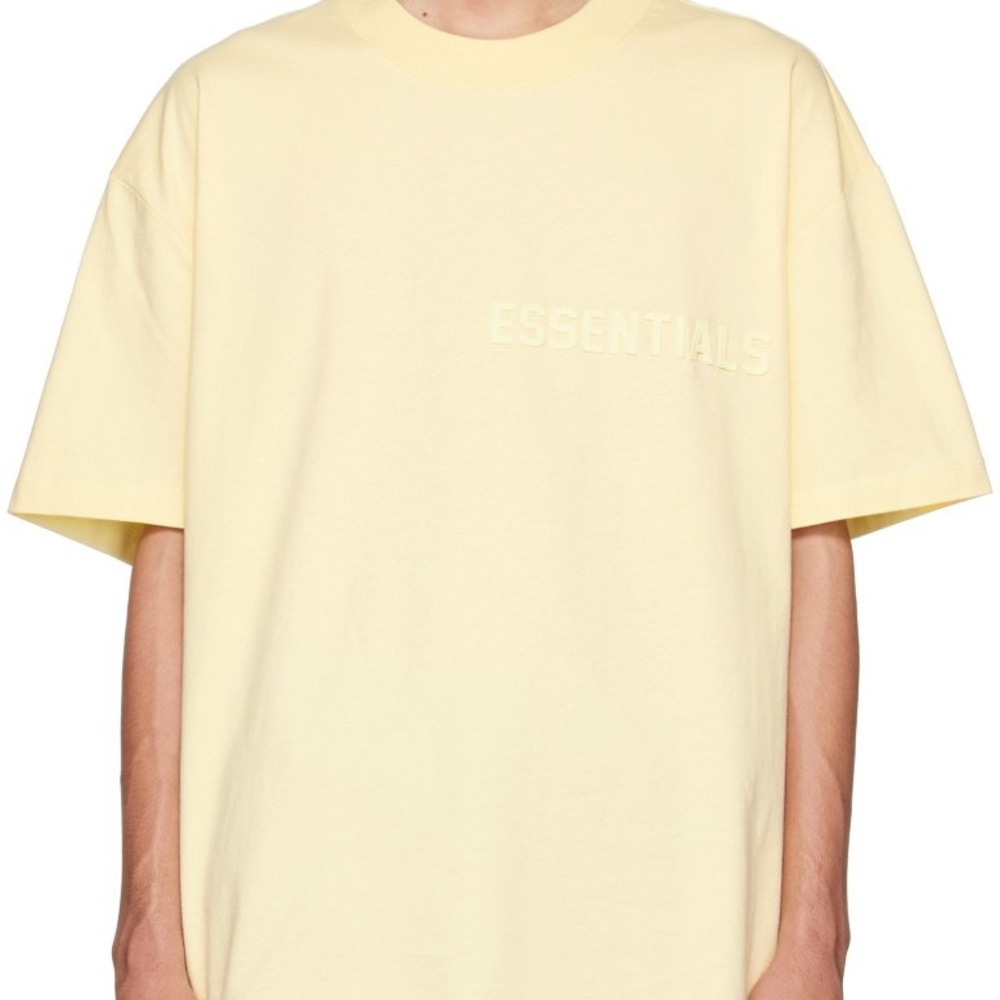 ESSENTIALS Yellow Flocked T-Shirt